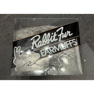 Vintage Rabbit Fur Ear Muffs Brown collapsable Pinup Retro New